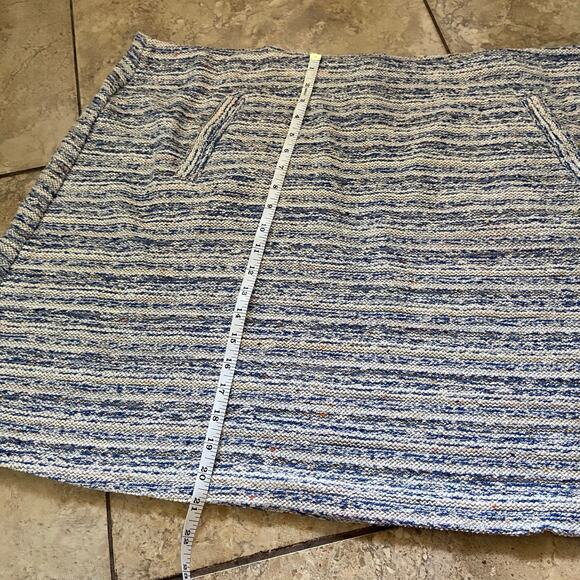 LOFT Womens Skirt Size 26 Ann Taylor Plus Blue Tweed Pocket Flippy Striped NEW - Picture 5 of 12